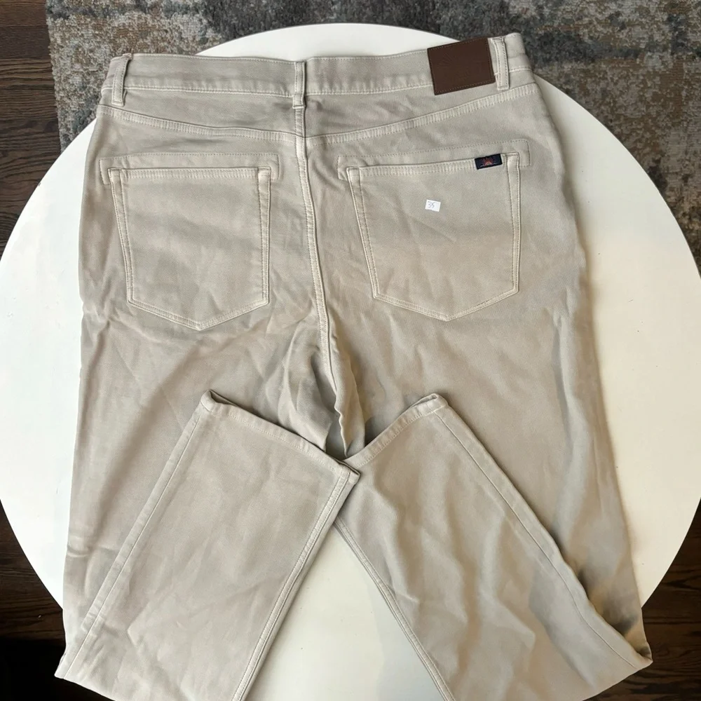 Faherty Stretch Terry 5-Pocket Pant Stone Men’s 35x34 NWOT Slim Straight - Picture 6 of 8